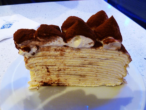 Tiramisu mille crepe cake in Melaka, Malaysia