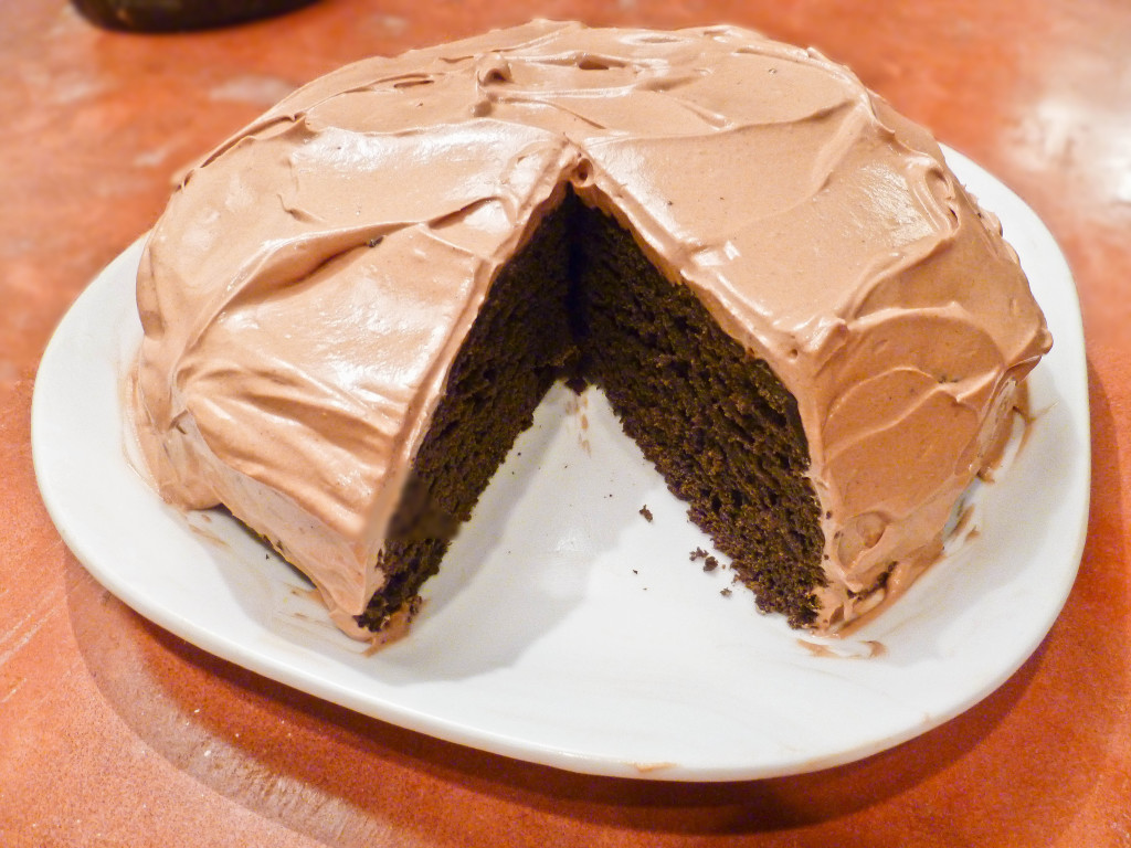 Pumpkin Chocolate Cake with Chocolate Cream Frosting