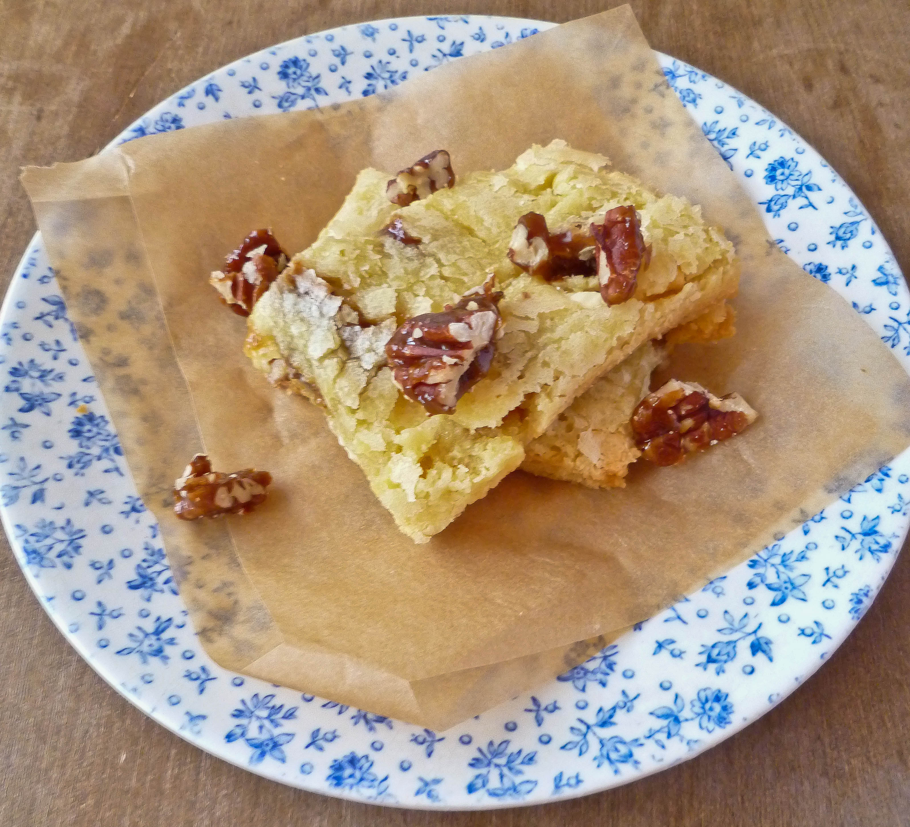caramelized pecan and white chocolate blondies