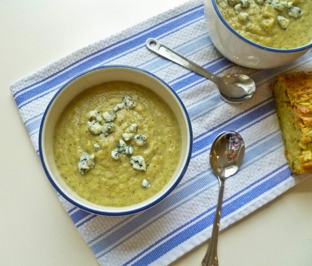 Slow Cooker Broccoli and Blue Cheese Soup