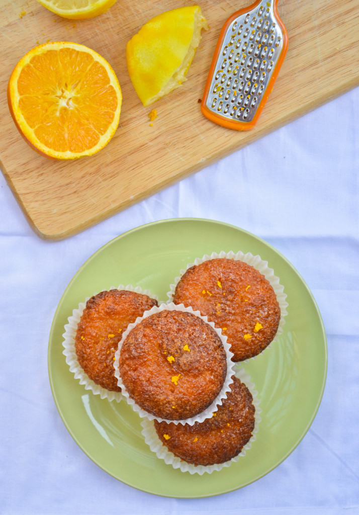 orange lemon drizzle muffins