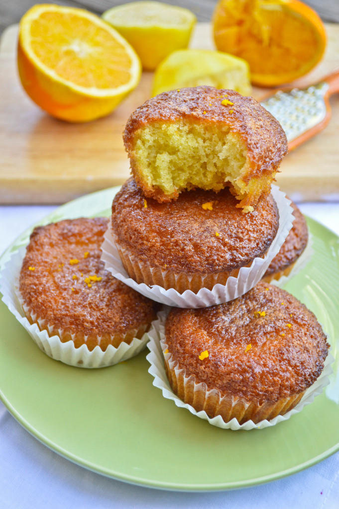 orange lemon drizzle muffins