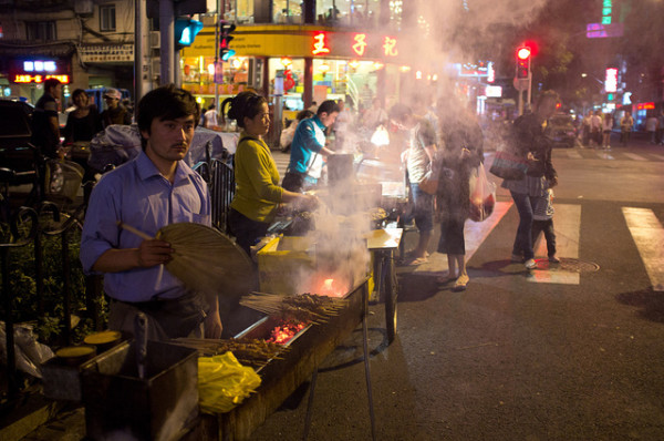 Street food stalls in Shanghai China
