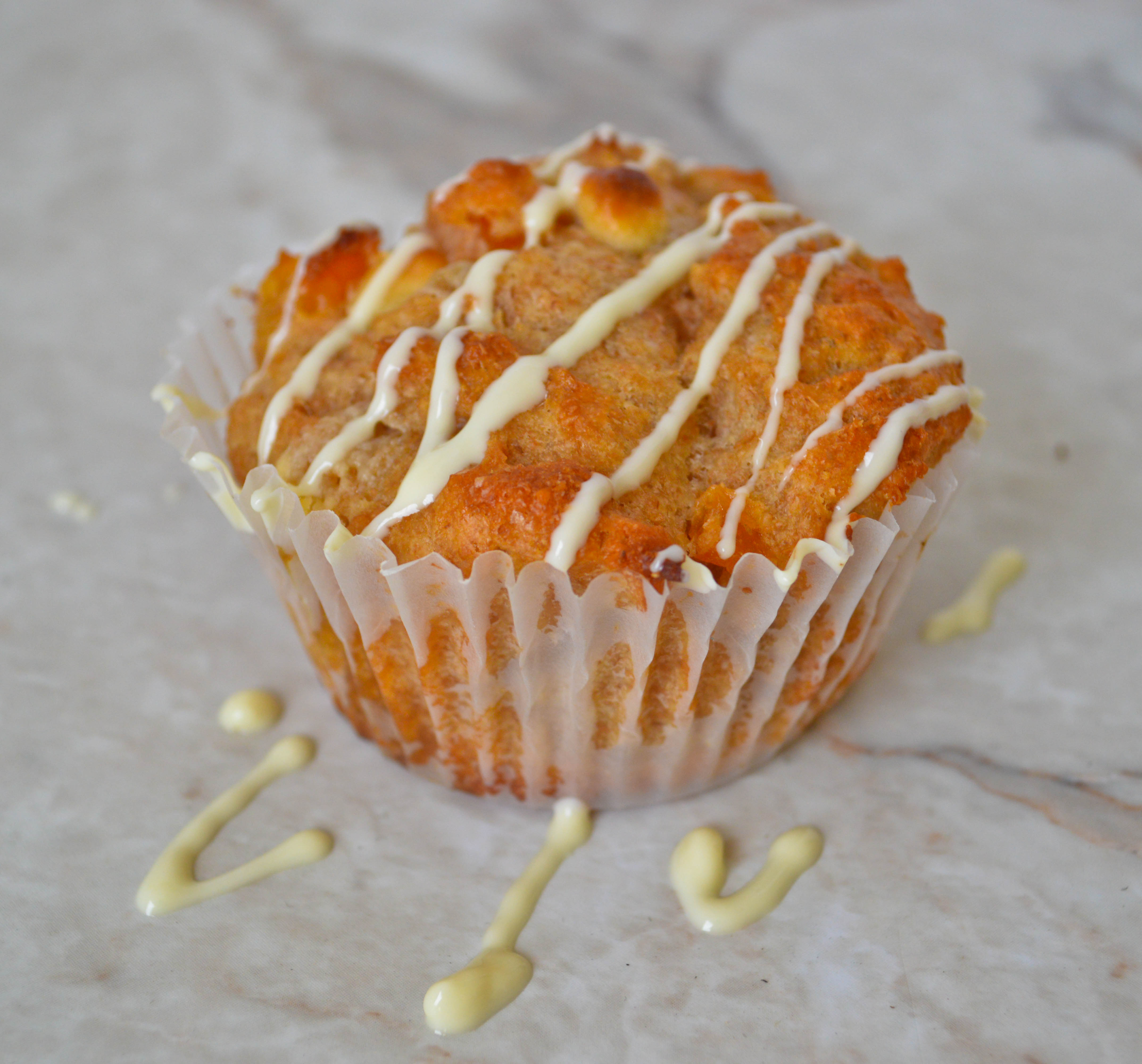 Healthy Breakfast Muffins with Apricot and White Chocolate - Confused Julia