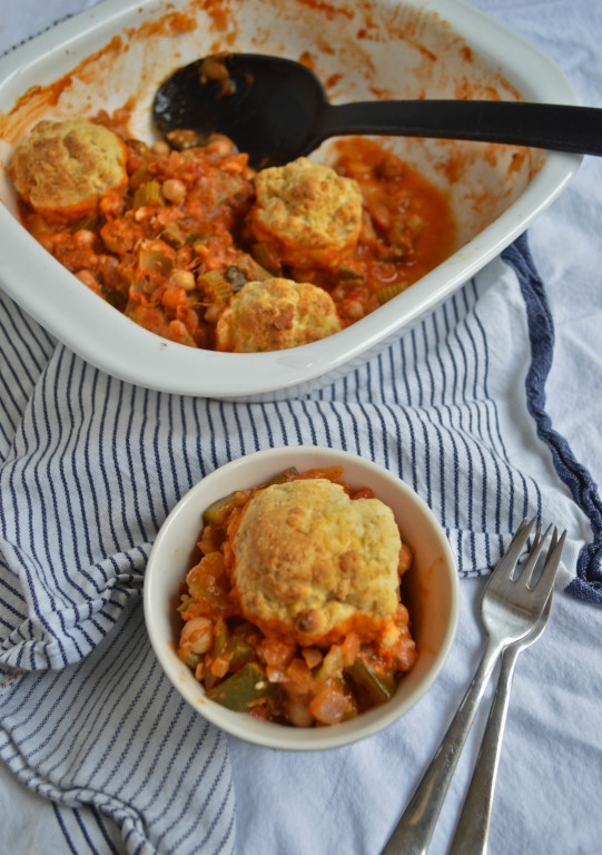 Harissa Vegetable Stew with Cheddar Dumplings