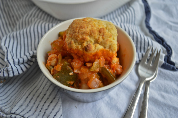 Harissa Vegetable Stew with Cheddar Dumplings