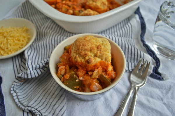 Harissa Vegetable Stew with Cheddar Dumplings