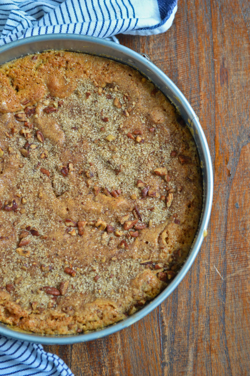 Cinnamon Pecan Sour Cream Cake