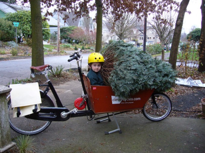 Riding a bike in Amsterdam