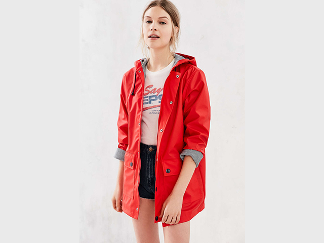 Cute Women's Raincoats with Hoods - UO Red Raincoat