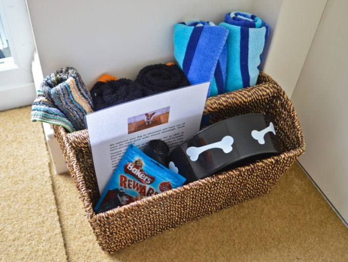 Dog basket in our Devon cottage