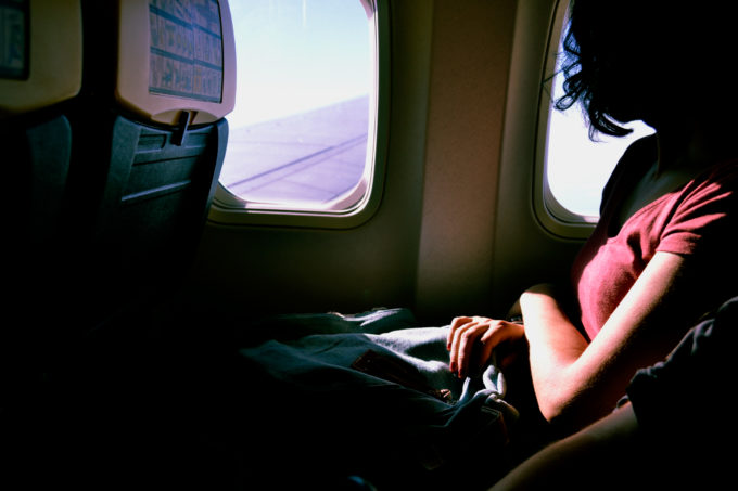 woman on plane