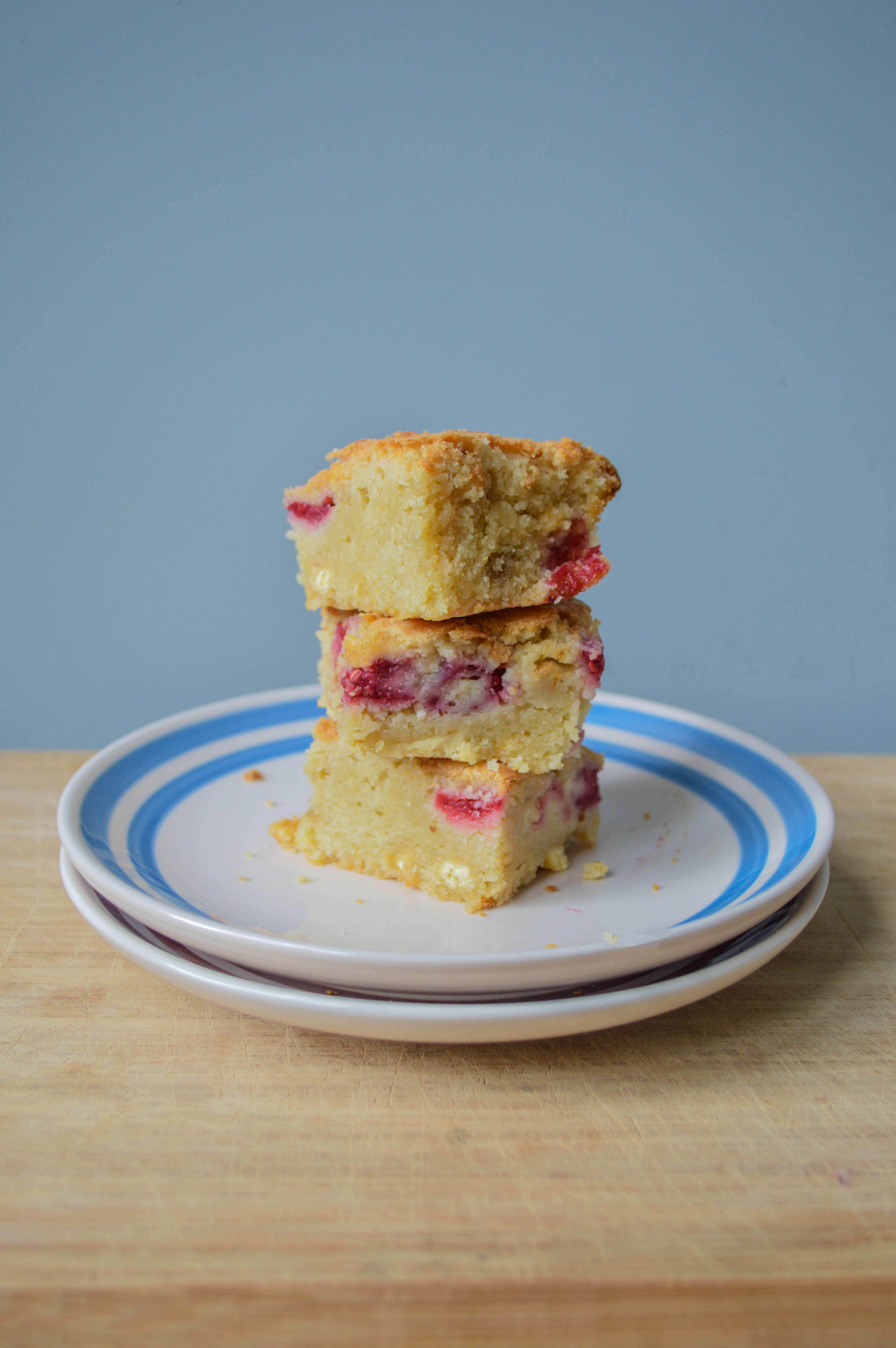 Raspberry and White Chocolate Blondies