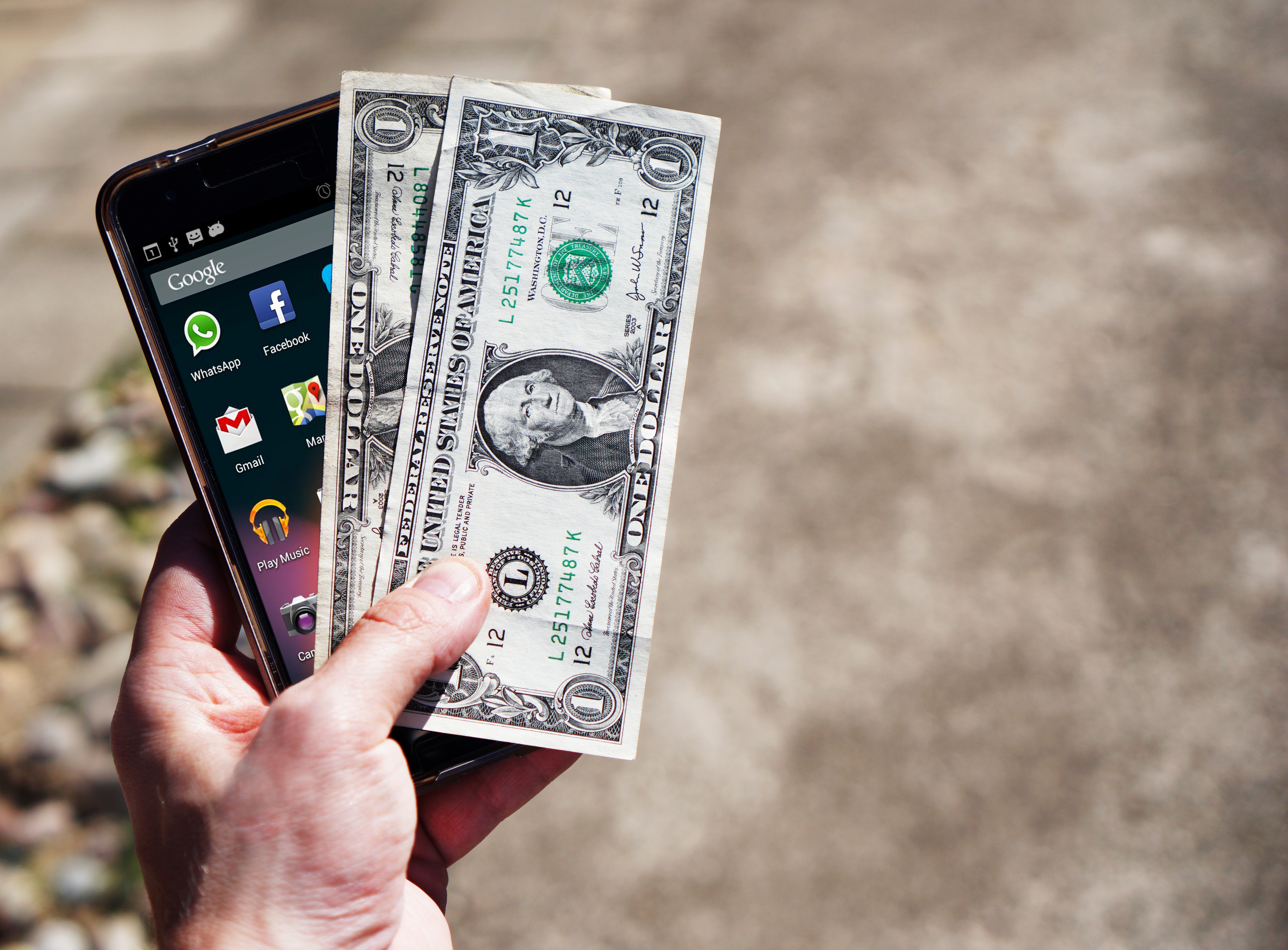 smartphone and money