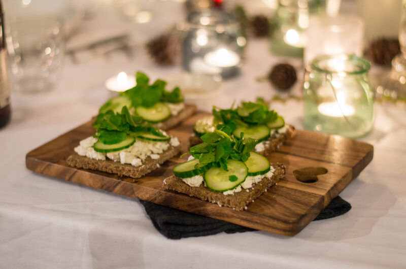 Cucumber and Goat Cheese Snitter (Smørrebrød)