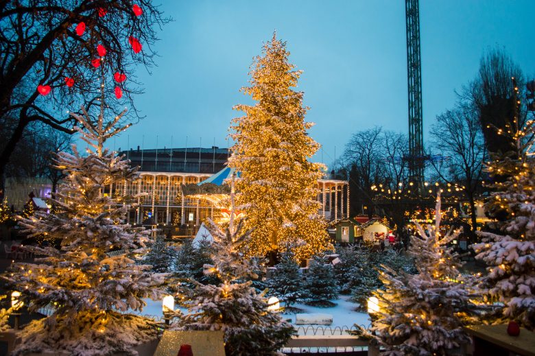 Stunning Christmas tree in Tivoli Gardens, Copenhagen