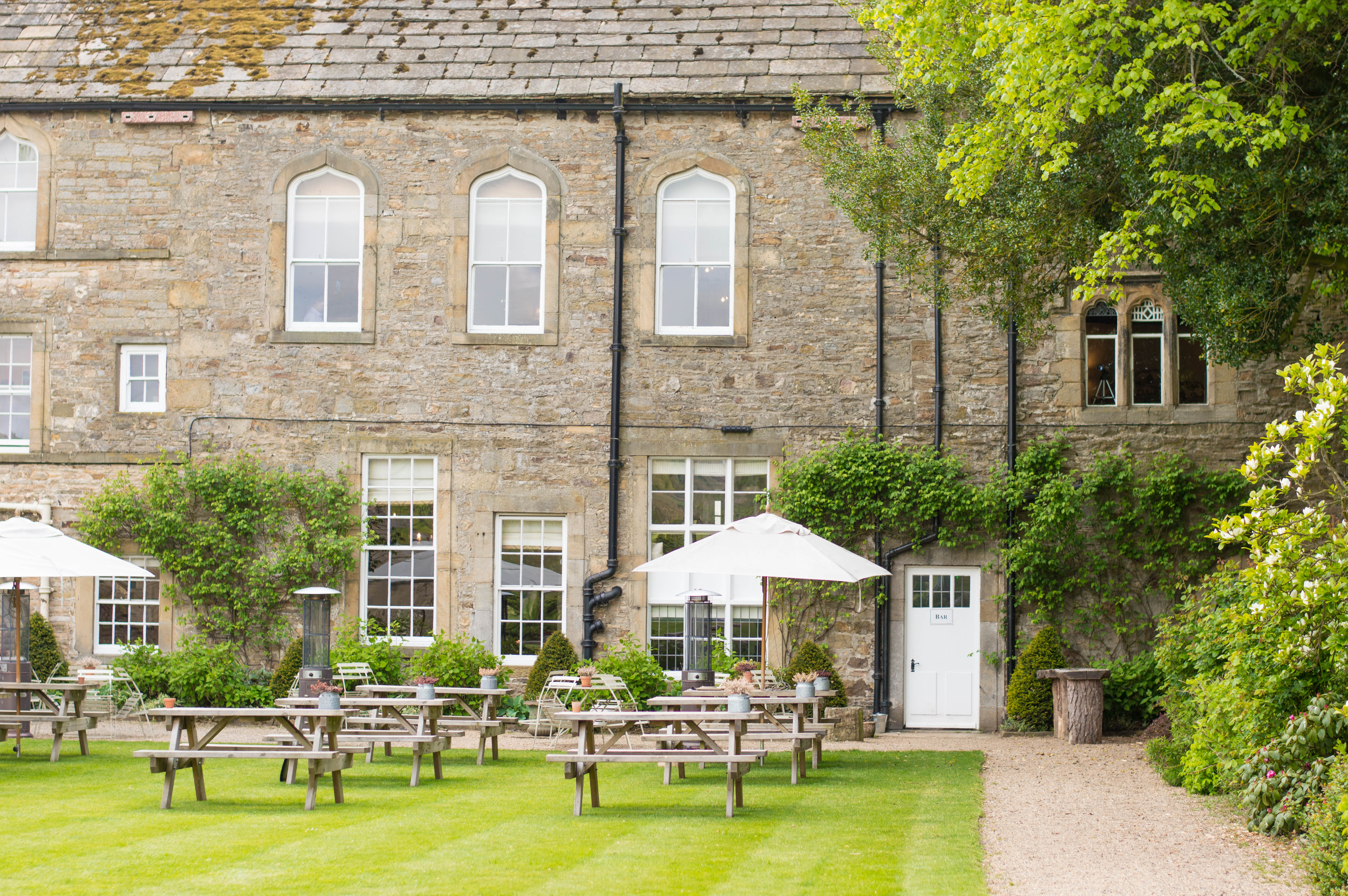 The lovely gardens at The Lord Crewe Arms, Northumberland