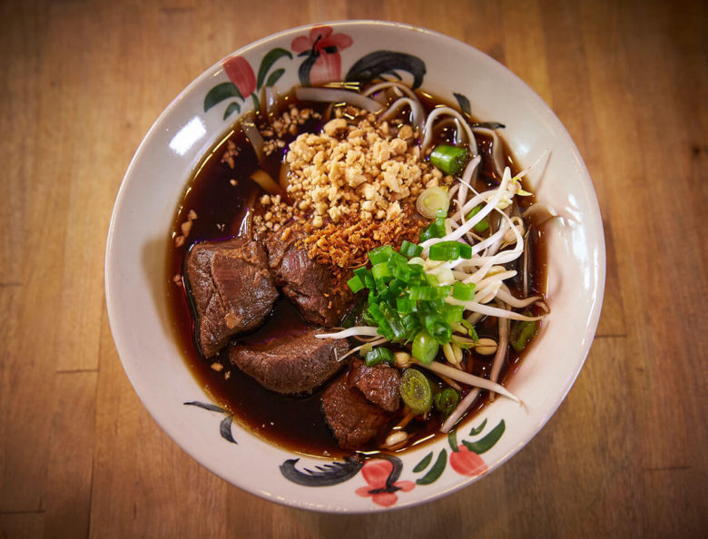 A bowl of beef noodles - Noodle Station restaurant Iceland