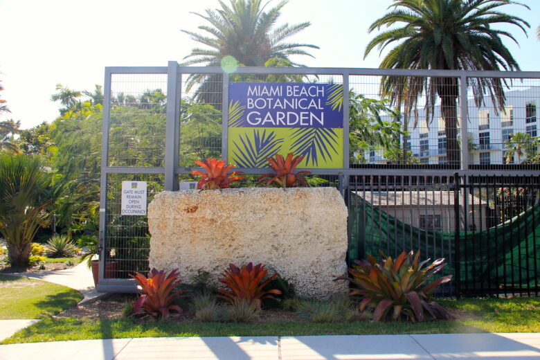 Miami Beach botanical garden sign