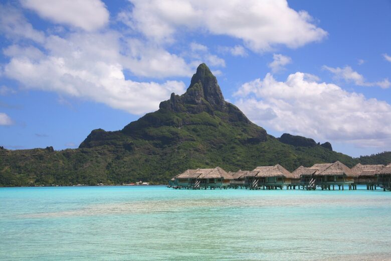 Overwater bungalows in Bora Bora