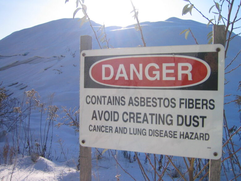 Asbestos warning sign