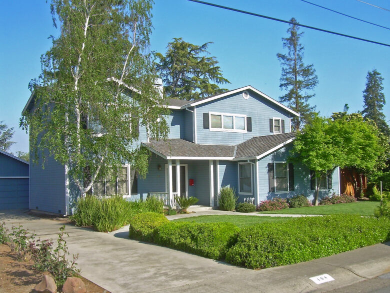 Wooden blue house