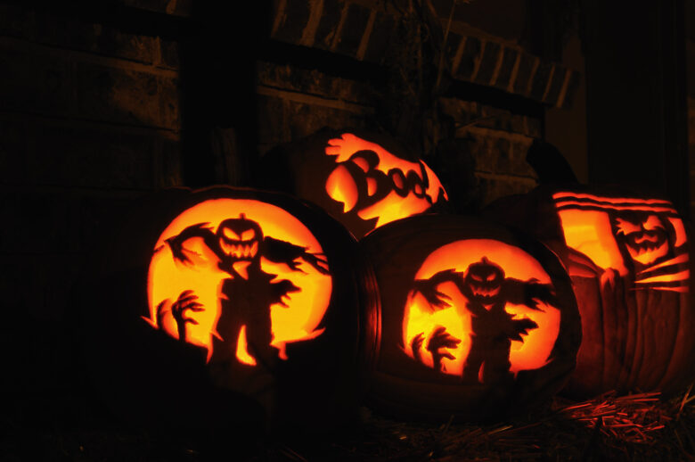 Spooky carved pumpkins