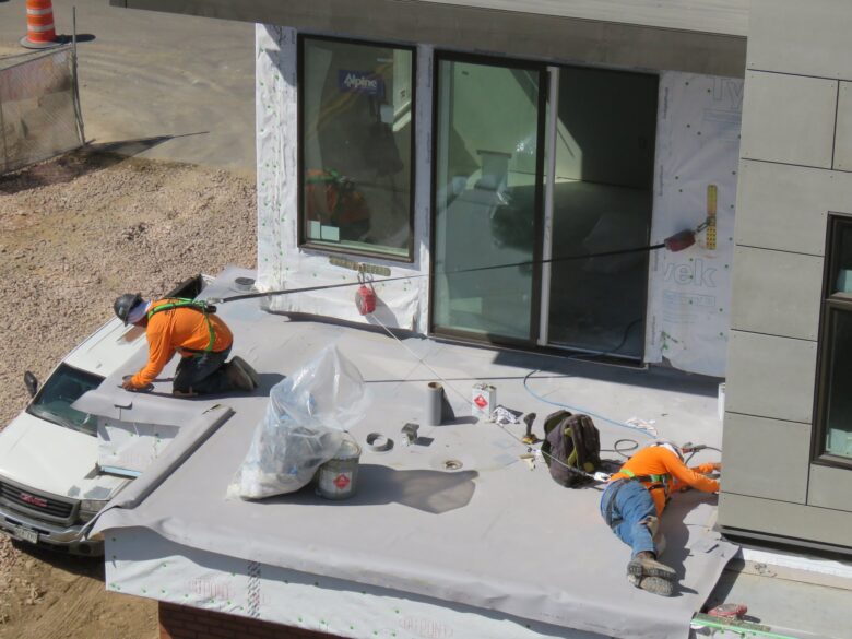 Men working on construction project