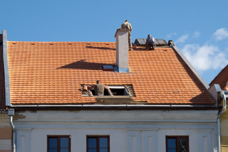 Men working on a roof