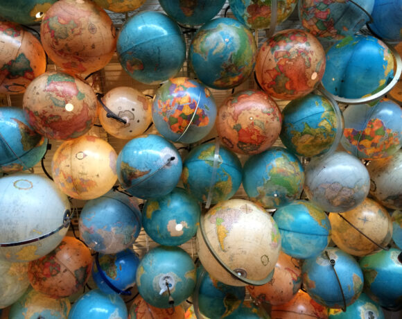 collection of colorful globes