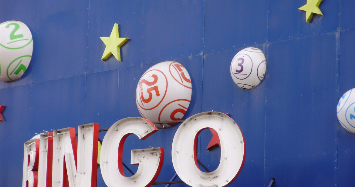 bingo hall with retro sign