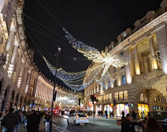 Christmas lights on Oxford Street in London