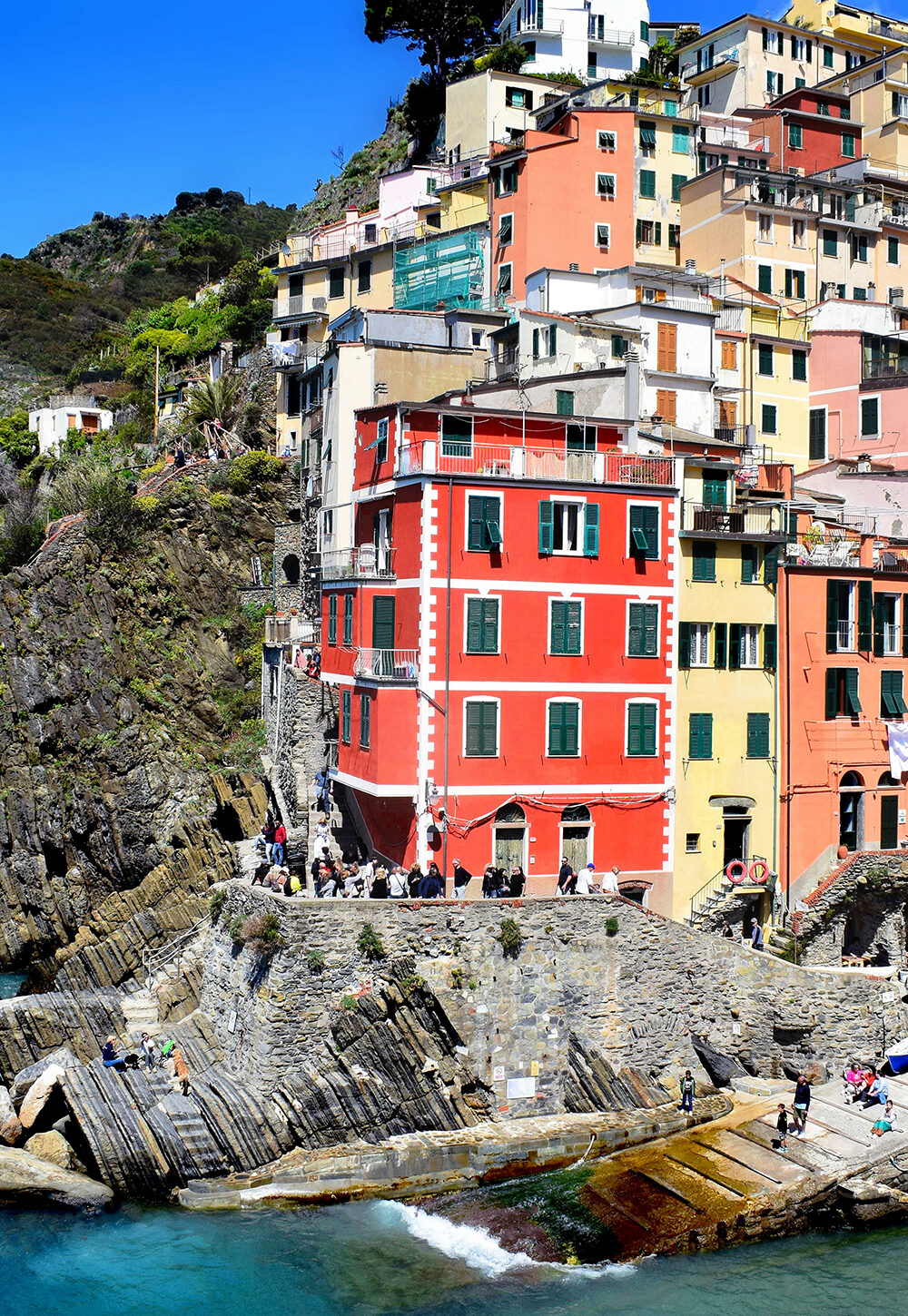Colourful Italian village by the water