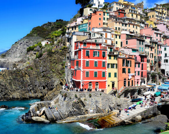 Colourful Italian village by the water