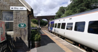 Train at platform in the Yorkshire Dales National park