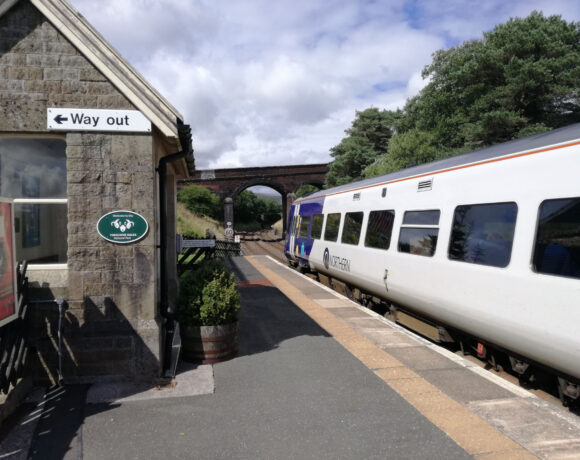 Train at platform in the Yorkshire Dales National park