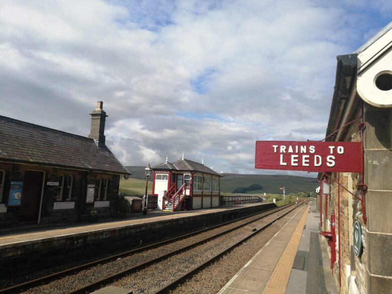 Platform on the scenic Settle-Carlisle Railway line 