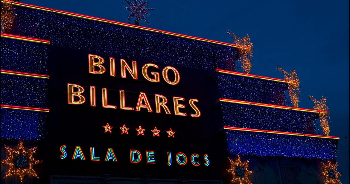 colorful neon sign for bingo hall