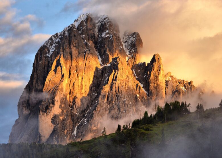 Sassolungo mountain in the Italian Dolomites