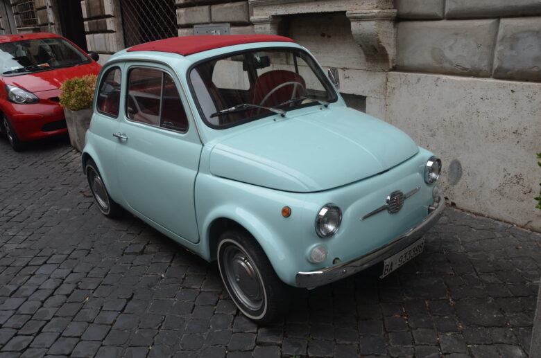 Small car on the streets of Rome