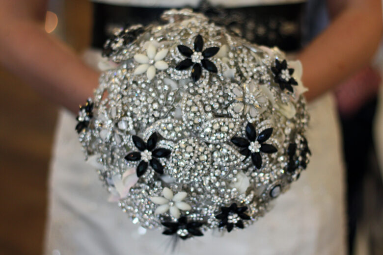 bouquet made of shiny jewellery