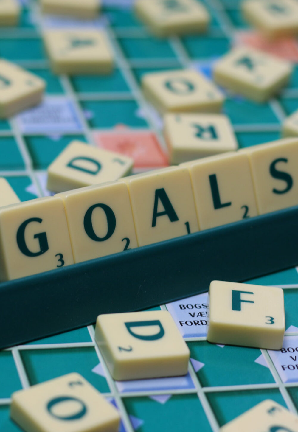 scrabble board saying goals