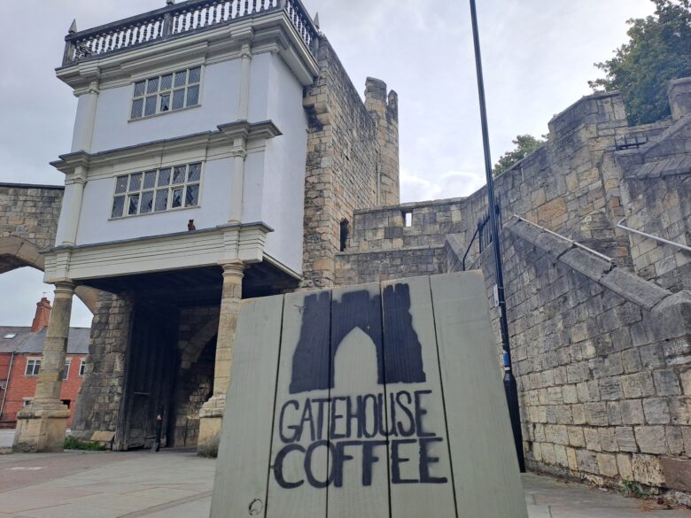 The exterior of Gatehouse Coffee within the city walls