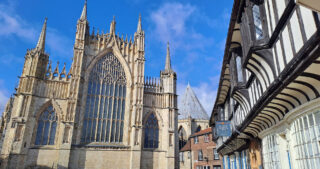 Impressive street view of the back of York Minster