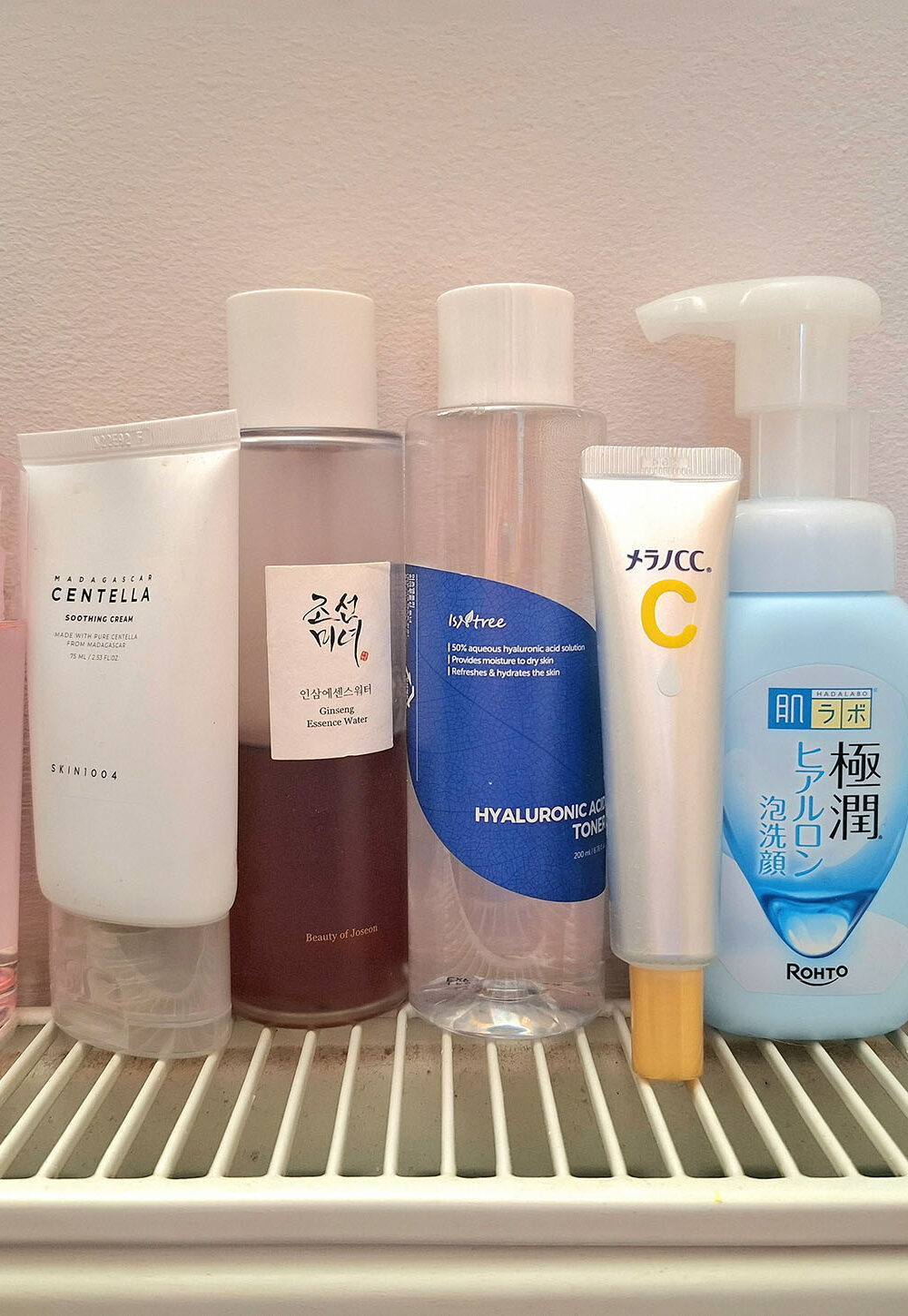 Lineup of Asian skincare products