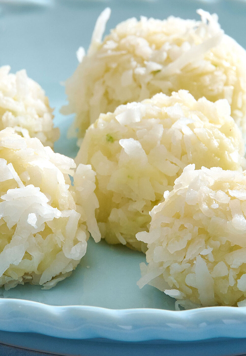 White chocolate and coconut truffles with lemon and lime