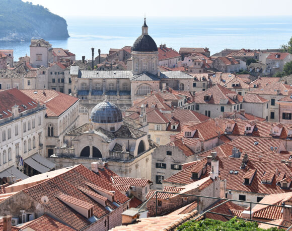 Overlooking the red roofs of the buildings in Dubrovnik's Old Town