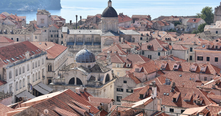 Overlooking the red roofs of the buildings in Dubrovnik's Old Town