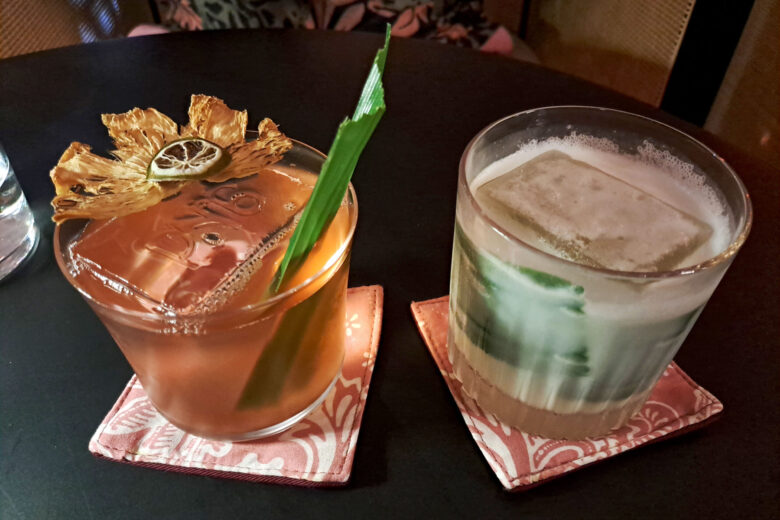 Two cocktails at PN6 bar in Melaka